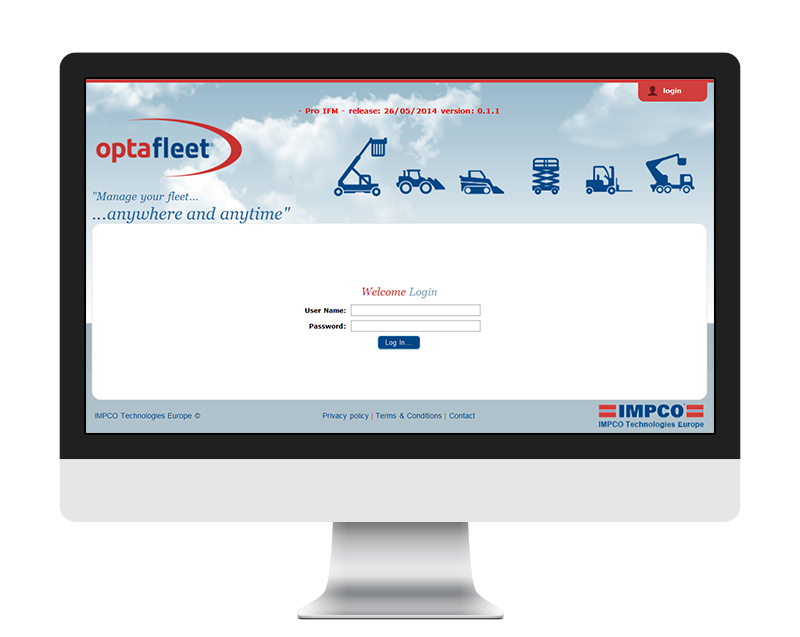 Optafleet Bildschirm